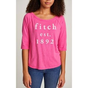 ABERCROMBIE KIDS | Girl’s Bright Pink and White Logo T-Shirt Sz.‎ XL